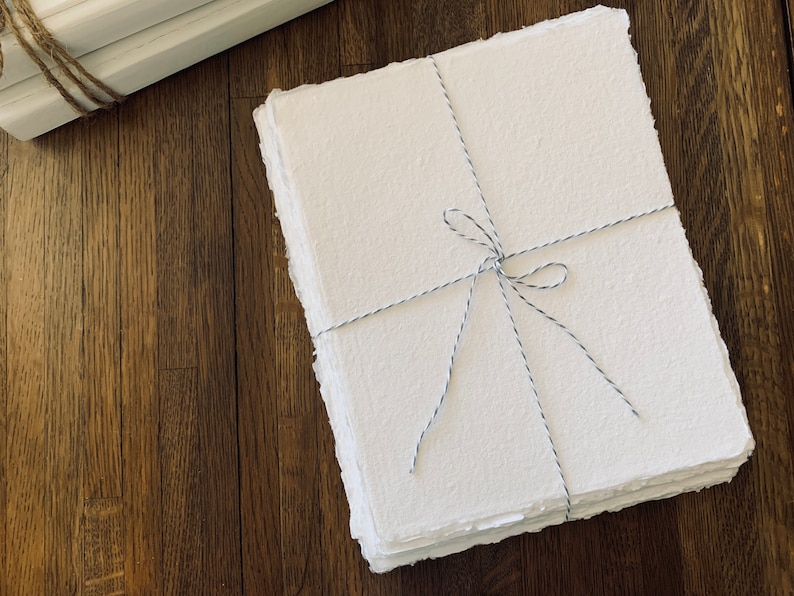 8x10 WHITE 150 Gsm Handmade Paper Deckled Edge Cotton - Etsy