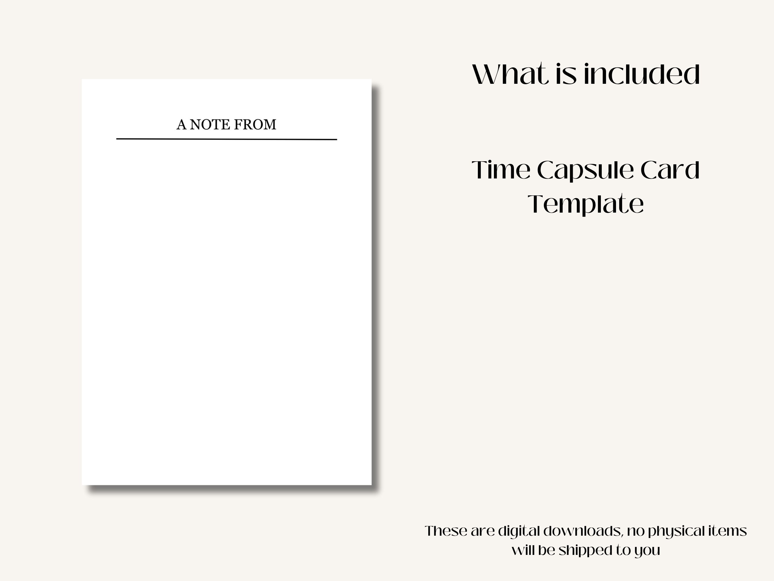 Wedding Time Capsule Card, Wedding Custom Card, Black and White ...