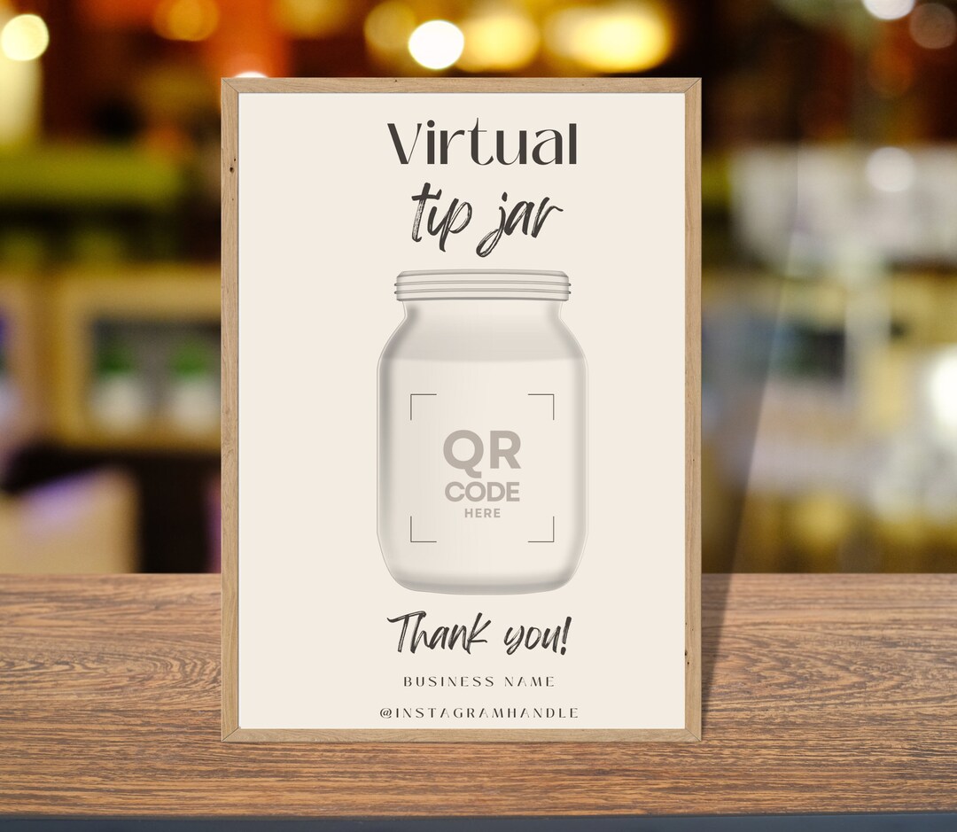 Virtual Tip Jar Template Scan to Pay Sign Editable Small Etsy Virtual Tip Jar Template Scan to Pay Sign Editable Small Etsy
