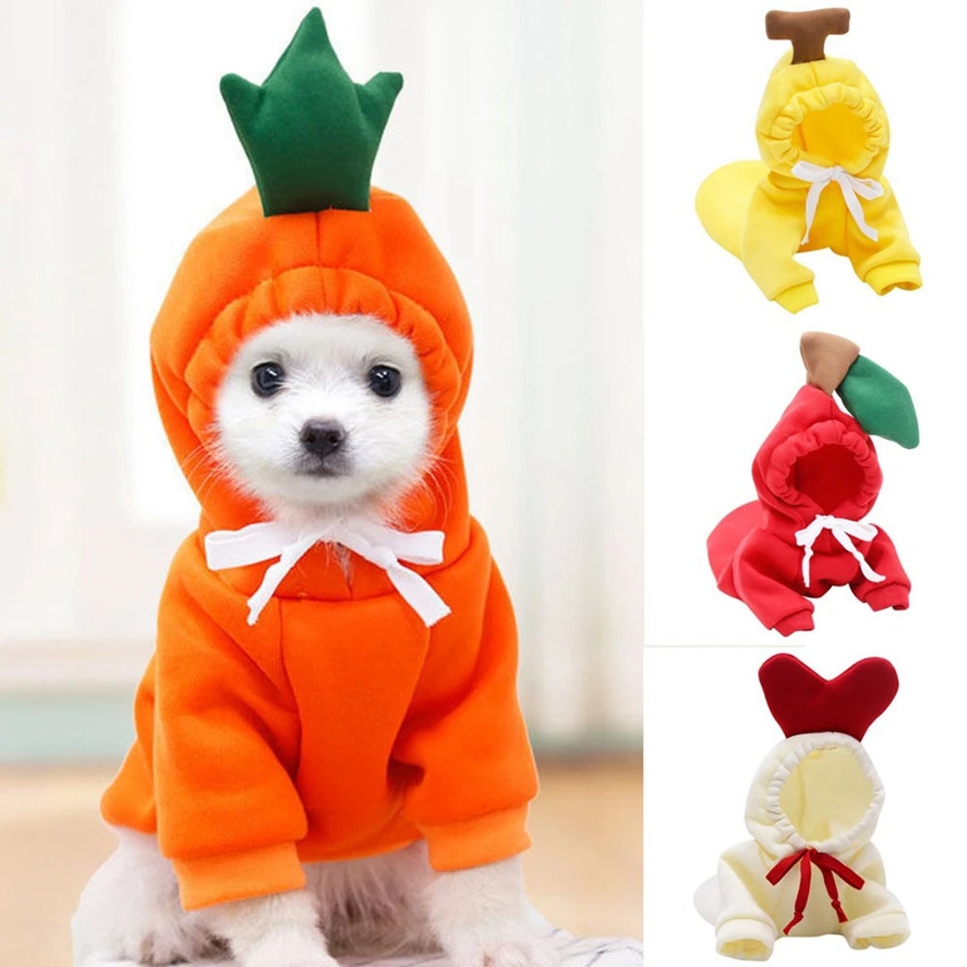 Winter Warm Dog Clothes,small Dogs,hoodies Fleece Fruit Pet Clothing