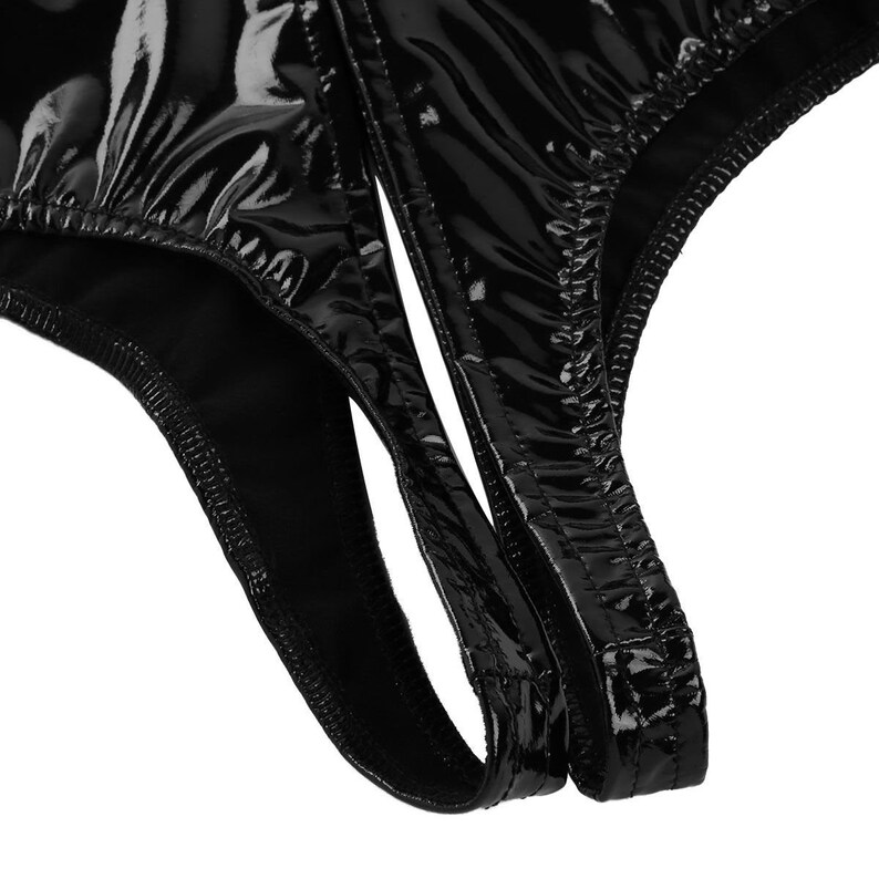 PVC Thong Leotard Extreme Open Crotch Imitation Latex Etsy UK