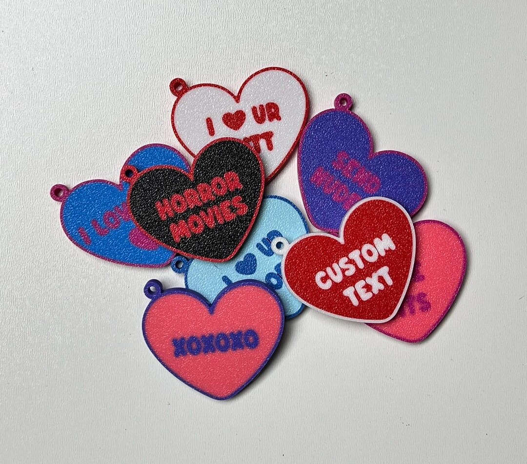 Personalized Candy Heart Keychains – Custom Sayings, Valentine’s Day ...