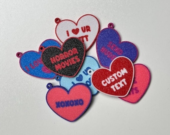 Personalized Candy Heart Keychains – Custom Sayings, Valentine’s Day Gift, Cute Backpack Charm