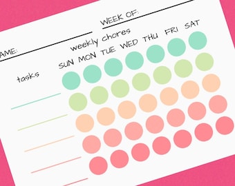 Girls weekly chore chart