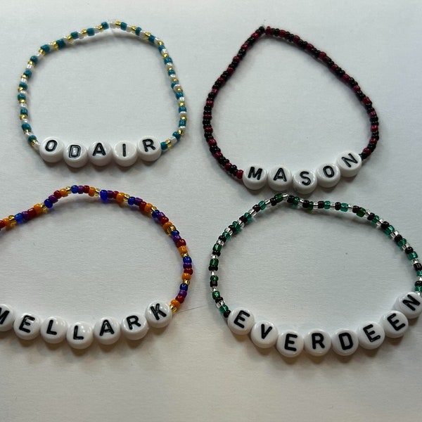 Katniss Everdeen, Peeta Mellark, Johanna Mason, Finnick Odair, Hunger Games Catching Fire Stackable/Friendship Bracelets