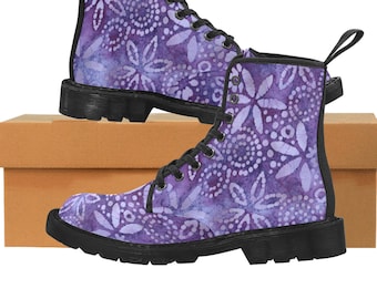 Canvas Lace Up Boots - Women's Boots - Combat Boots, Funky Design