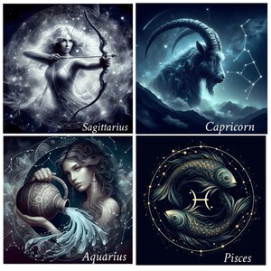 Bijpassende set kaarten, Zodiac - Astrologie cadeaubonnen
