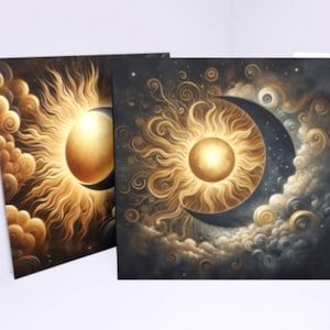 Matching Set of Cards, Sun and Moon - 3 Pack Gift Cards
