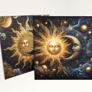 Matching Set of Cards, Sun and Moon - 3 Pack Gift Cards