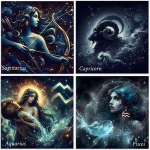 Passendes Kartenset, Sternzeichen - Astrologie Geschenkkarten