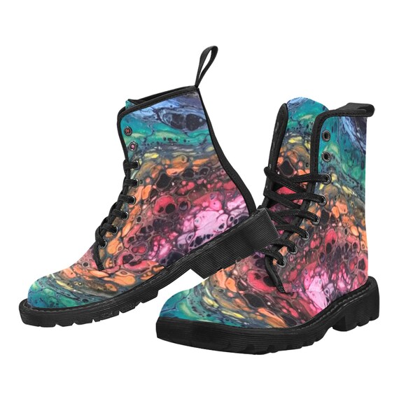 Canvas Lace up Boots Women and Men s Boots Etsy