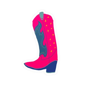 Vibrant Cowboy Boot Vinyl Decals, Fun Stickers for Home Decor, Western Theme, Perfect for Gifts, Party Decor, or Personalize Your Items