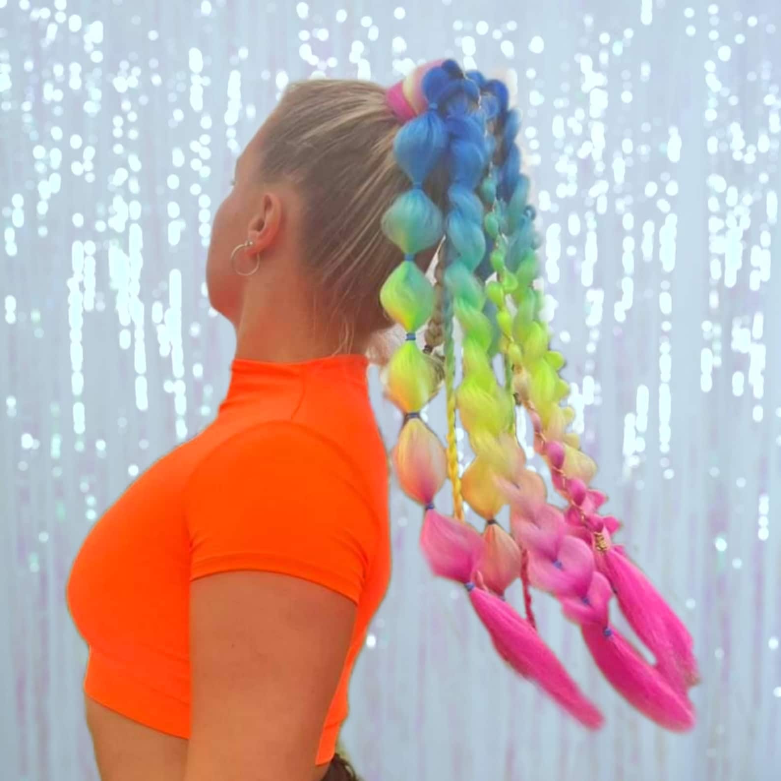 Festities Premade Festival Rave Braid Hair Tie Extensions Etsy