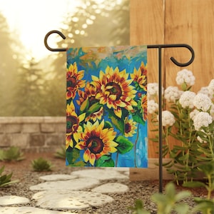 Sunflower Garden Flag, Vibrant Floral Decor for Home, Outdoor Flag, Yard Sign, Anniversary Gift, Spring Celebration
