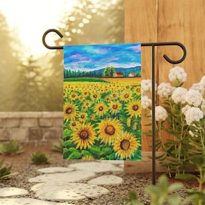 Sunflower Garden Flag, Outdoor Decor, Floral Welcome Sign, Summer Vibes, Home & Garden Decoration, Gift for Nature Lovers