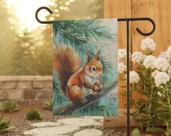 Squirrel Garden Flag: Nature Inspired Outdoor Decor