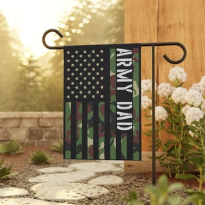 Proud Army Dad Garden Flag, Military Family Gift, Yard Banner, Patriotic Yard Flag, Armed Forces Memorial, Veteran Support