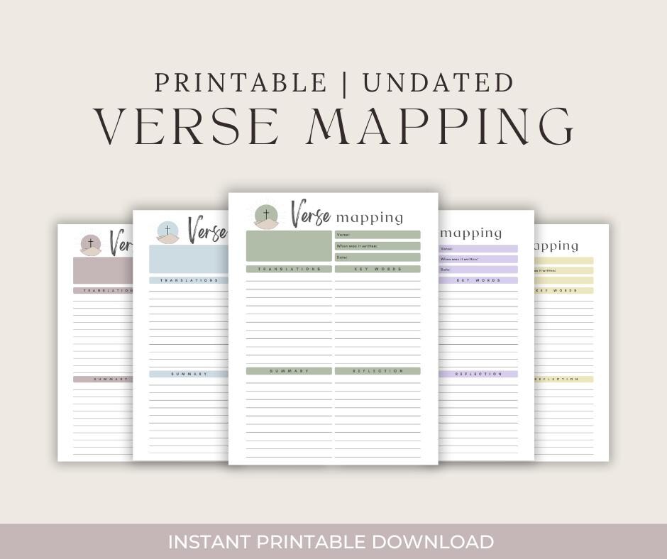 Bible Verse Mapping Workbook | Scripture Study Journal | Christian ...