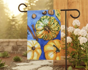 Bandera de jardín con calabazas de otoño, Bandera de jardín otoñal, Decoración otoñal para el hogar con calabazas, Decoraciones para el Día de Acción de Gracias, Bandera de jardín otoñal, Decoración otoñal para el hogar