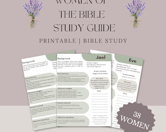 Women of the Bible Study Printable Guide, Women's Small Group Devotional, Faith Journal, Gifts for Mother's