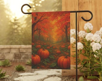 Bandera de jardín con diseño de calabazas, decoración exterior otoñal para el Día de Acción de Gracias, decoración otoñal para el hogar, bandera de jardín otoñal, decoración exterior con diseño de calabazas