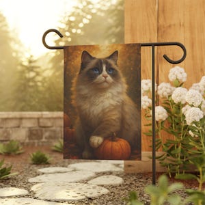 Ragdoll Cat Fall Garden Flag, Fall House Flag, Autumn Garden  Flag, Cat Decor, Gifts for Cat Lover, Cat Home Decor, Pumpkin Home Decor