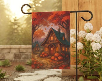 Fall Pumpkin Patch Garden Flag, Rustic Home Decor, Pumpkin Patch, Fall Village Decor, Autumn Outdoor Decor, Autumn Garden Flag