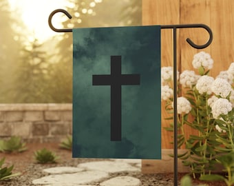 Cross Garden Flag, Christian Home Decor, Faith Garden Flag, Religious Gifts