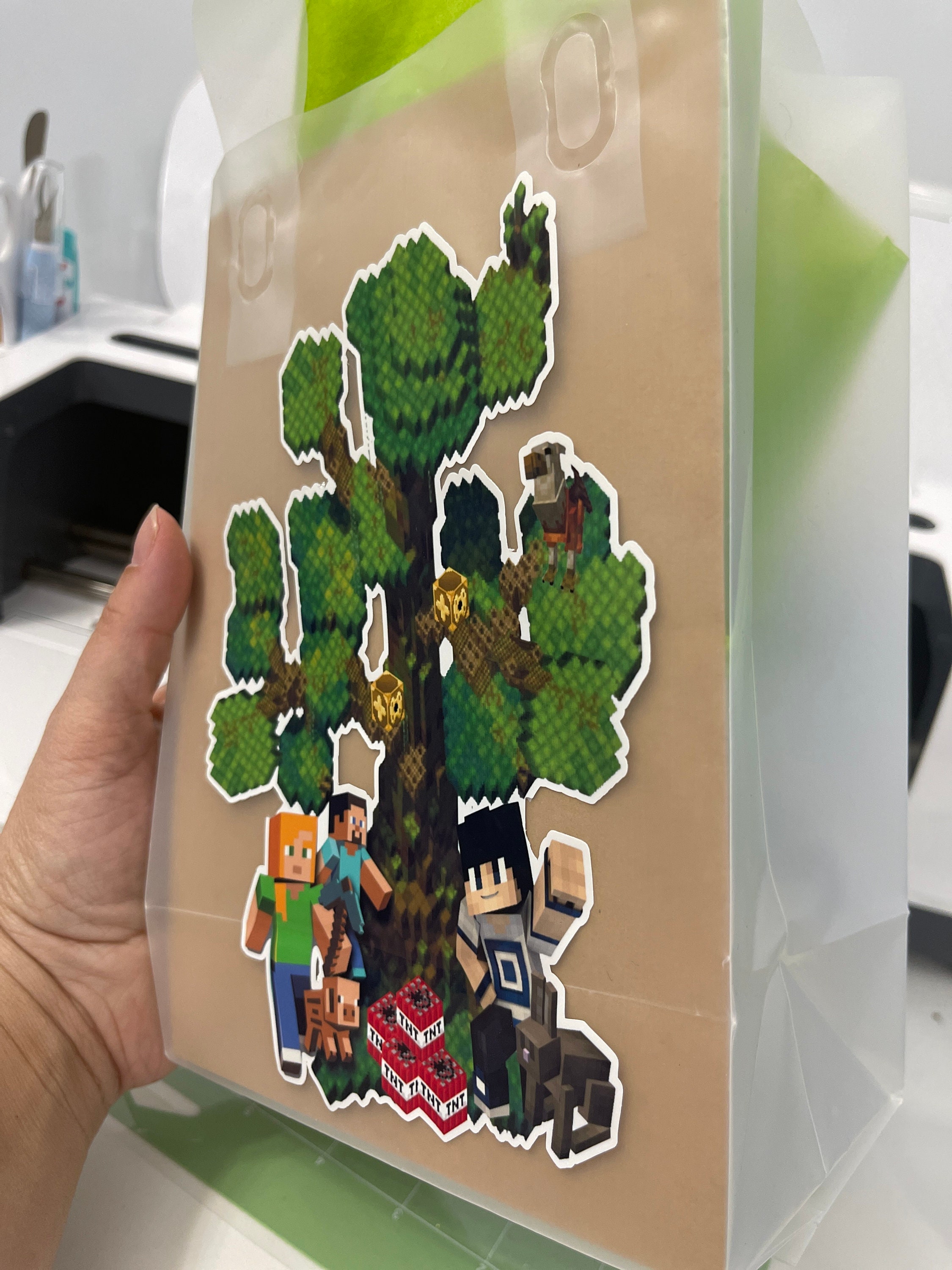 Clear Plastic Favor Bags w/ Custom Sticker