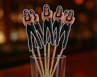 Funny Personalized Drink Stirrers: Personalized Party Cocktail Sticks (Set of 12)