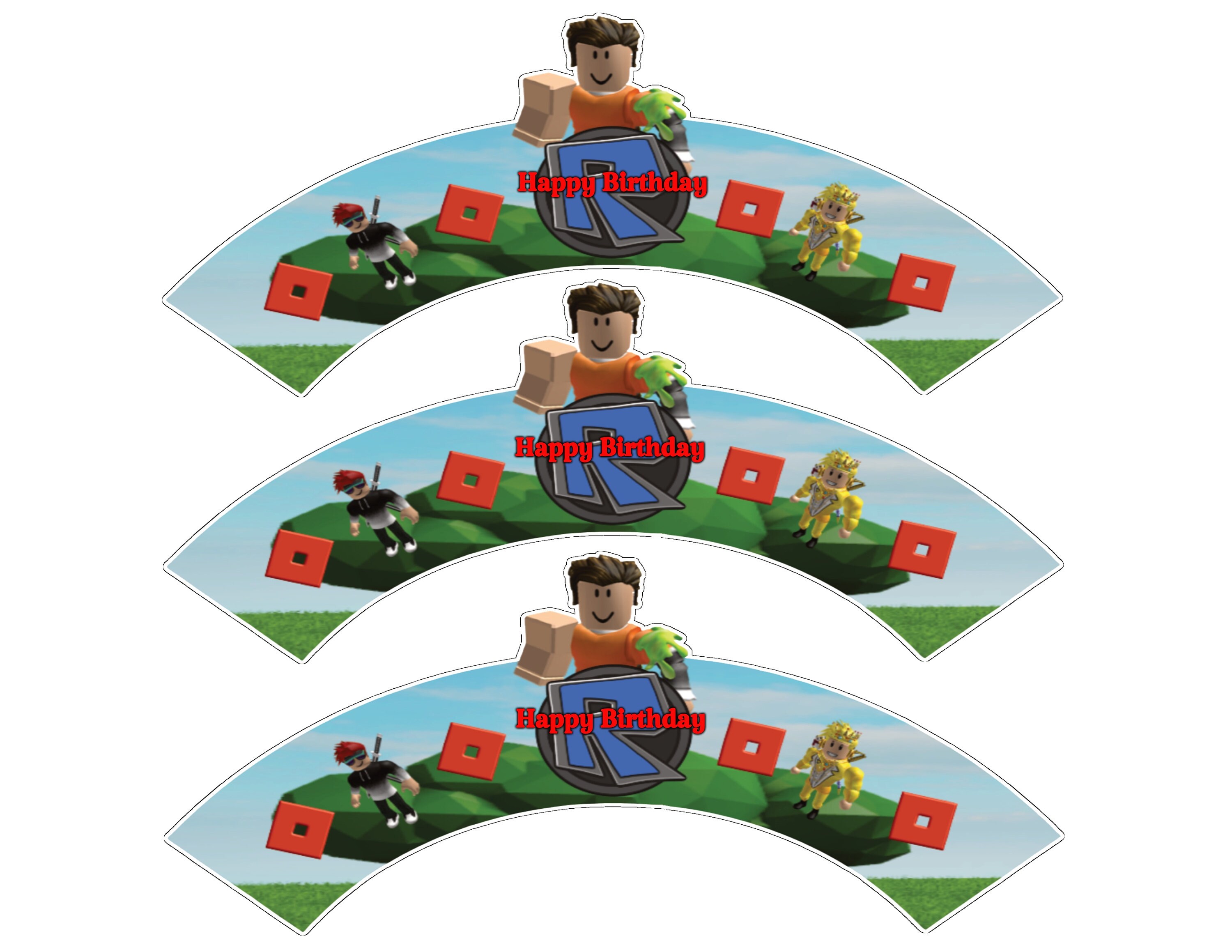 Editable and Printable Gamers for Boy Cupcake Wrappers Gamers Happy Birthday Party Decoration Customize Cupcake Wrappers