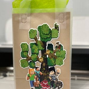 Gamer Boy Style MineC Favor Bag Decoration, Gamer Boy Style MineC Happy Birthday Party Decoration