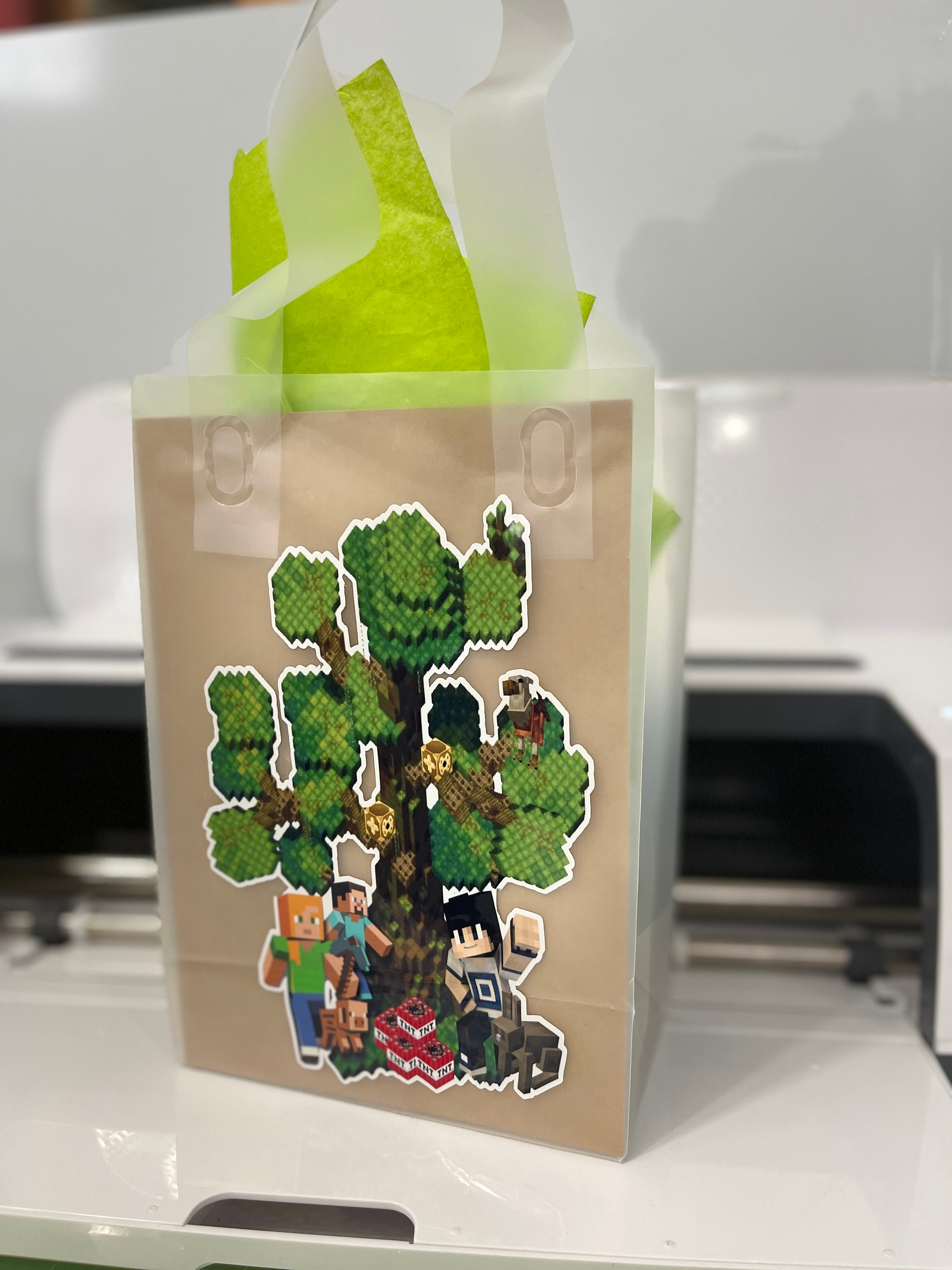 Clear Plastic Favor Bags w/ Custom Sticker