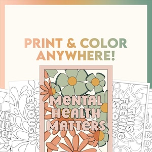 Páginas para colorear sobre salud mental: Arte terapéutico relajante (Descarga digital)