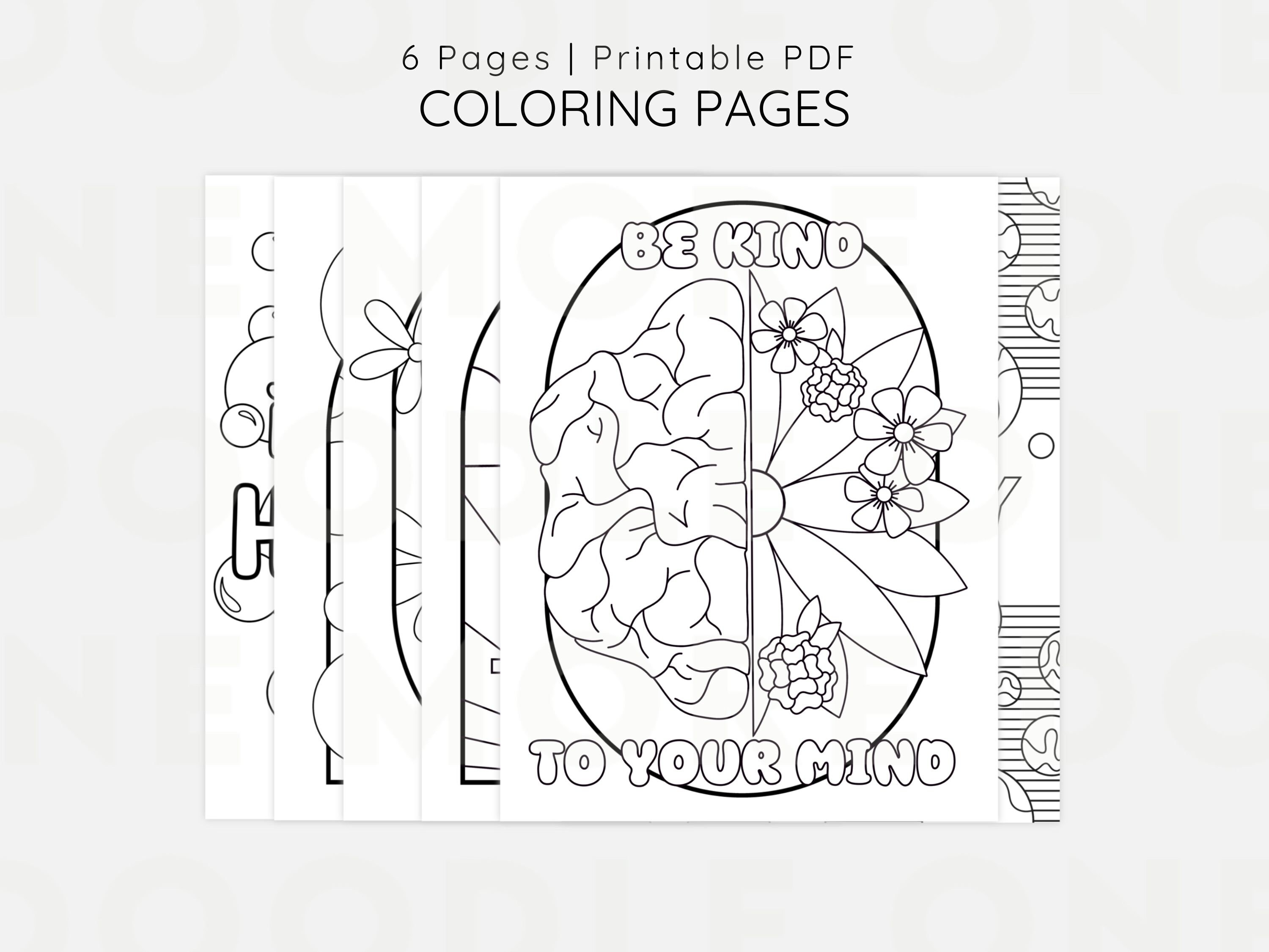 6 Mental Health Coloring Pages End the Stigma Printable - Etsy Australia