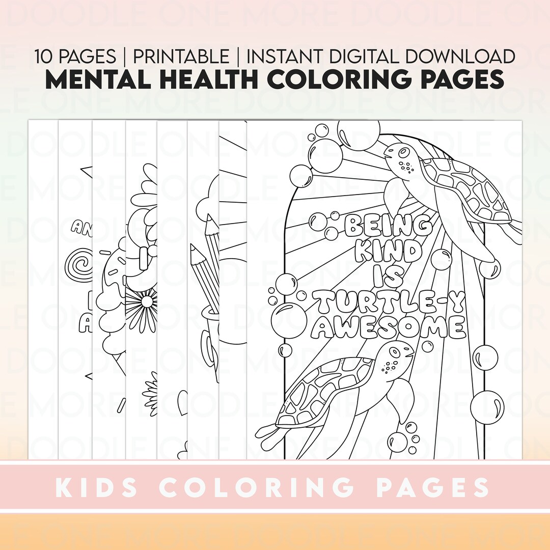 Kids Mental Health Coloring Pages, Anxiety Relief, Coloring Pages for ...
