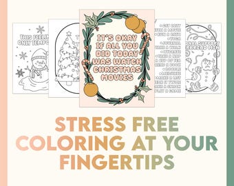 Christmas Mental Health Coloring Pages: Self-Care Holiday Edition (Printable Artwork)