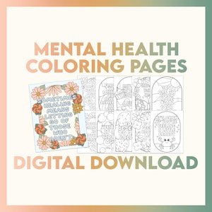 Angst Relief Malseiten: Mental Wellness Art (Digitaler Download)