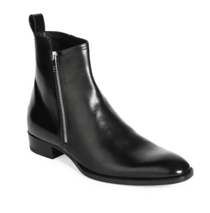 Zipper Boots Handmade Men's Leather Boots Dress Etsy