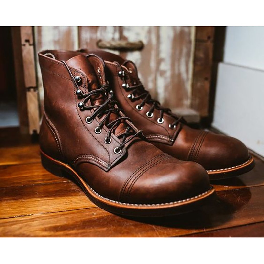 Men's Lace-up Boots Custom Boots Handmade Genuine - Etsy