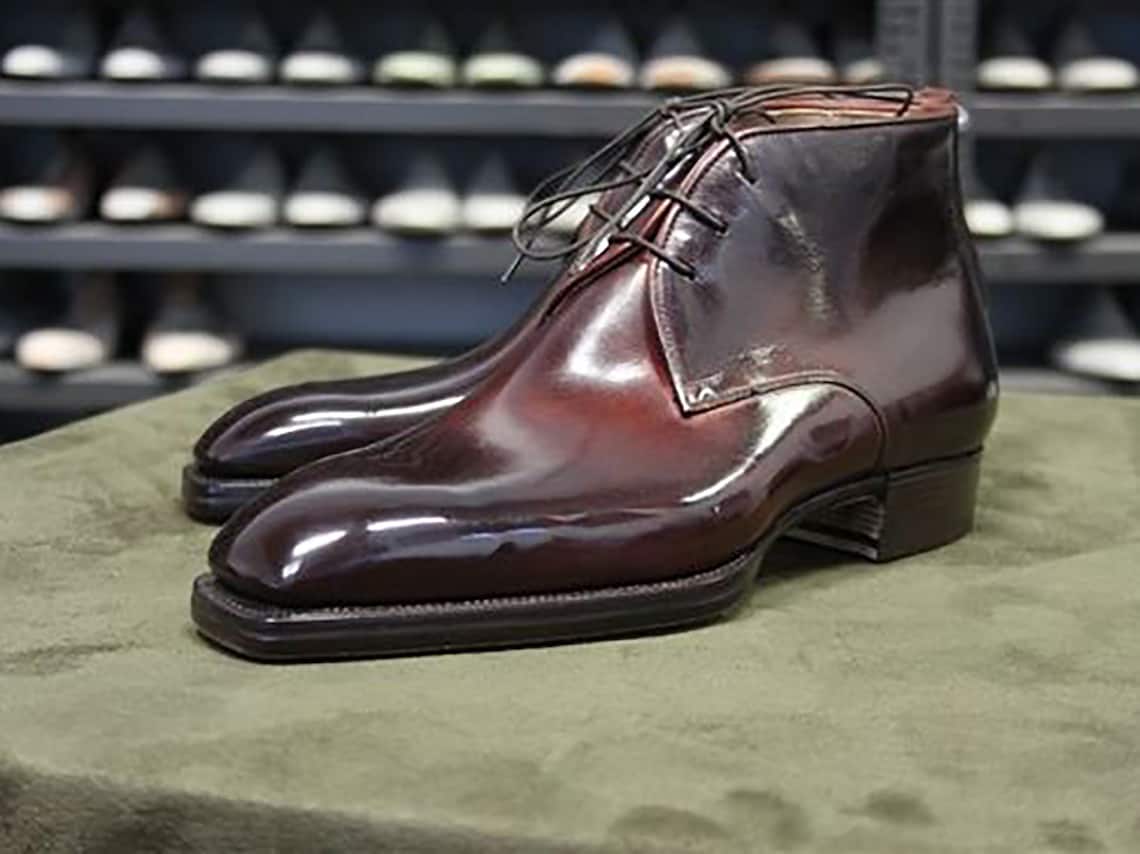 handmade leather hiking boots