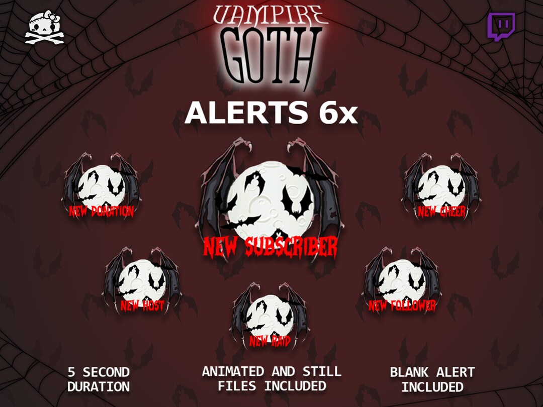 Vampire Goth Stream Alerts – Animated Twitch & Youtube Graphics ...
