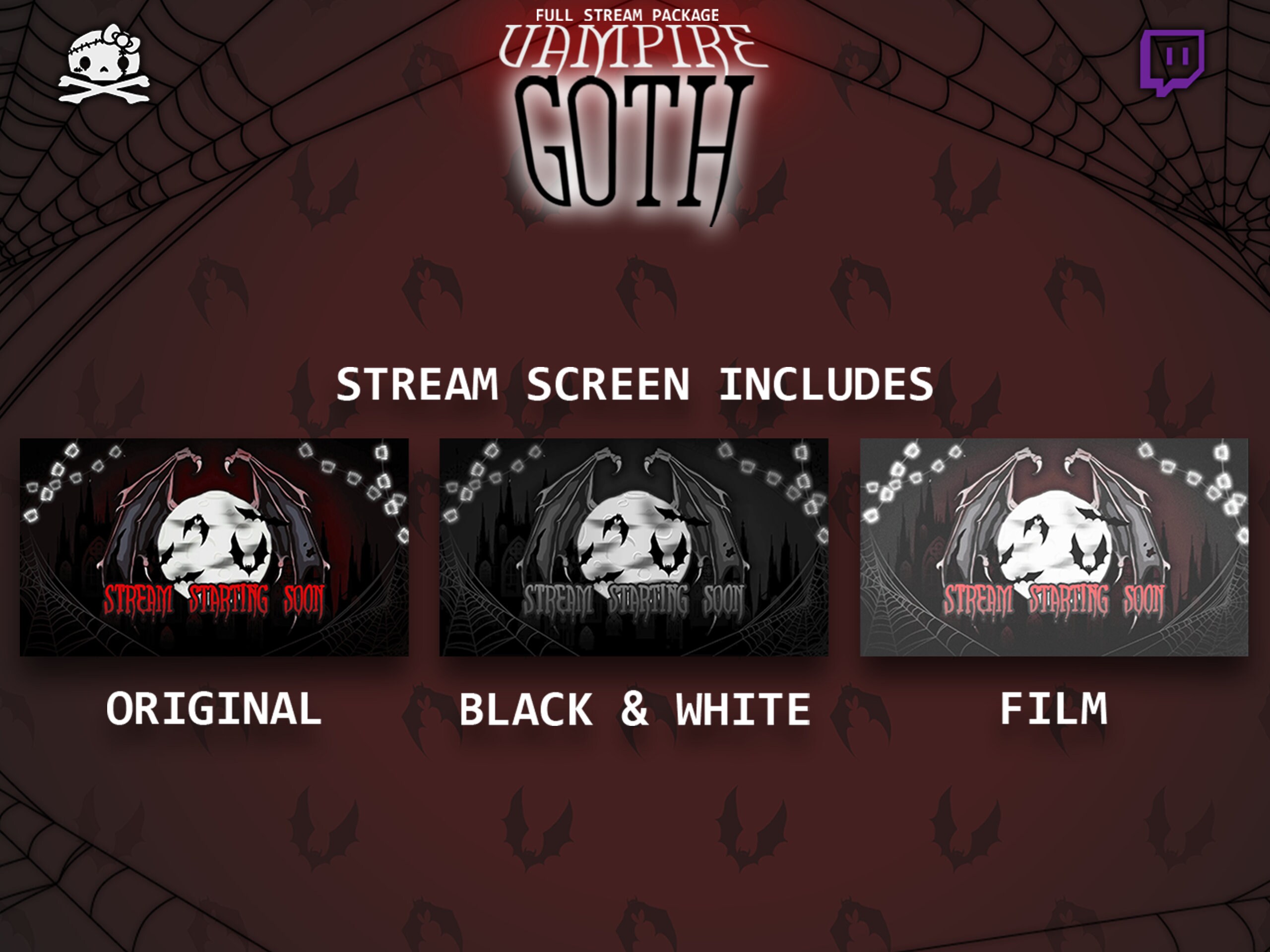 Vampire Gothic Stream Pack – Animated Twitch and Youtube Assets ...