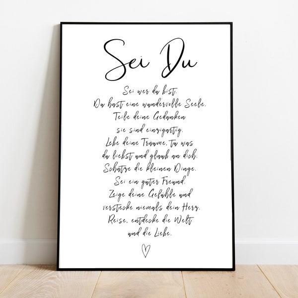 Be You - Digital Poster | Motivated and inspired | Unique Design | Home | Office | Words of encouragement | Uniqueness | printable