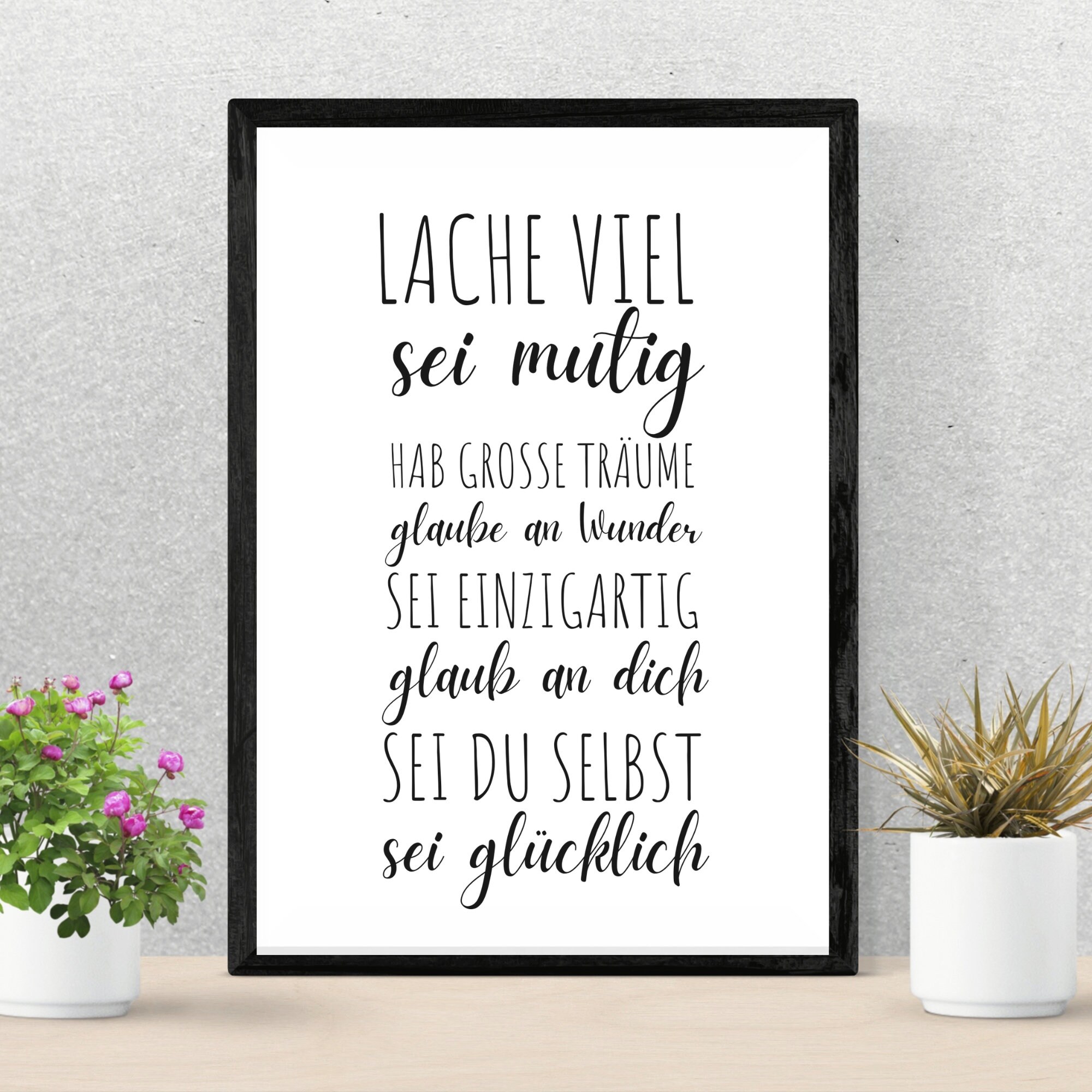 Lache Viel Poster Spruch Home Deko Sprücheposter Liebe Etsy.de