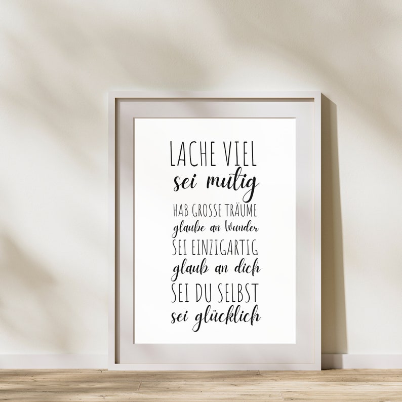 Lache Viel Poster Spruch Home Deko Sprücheposter Liebe und
