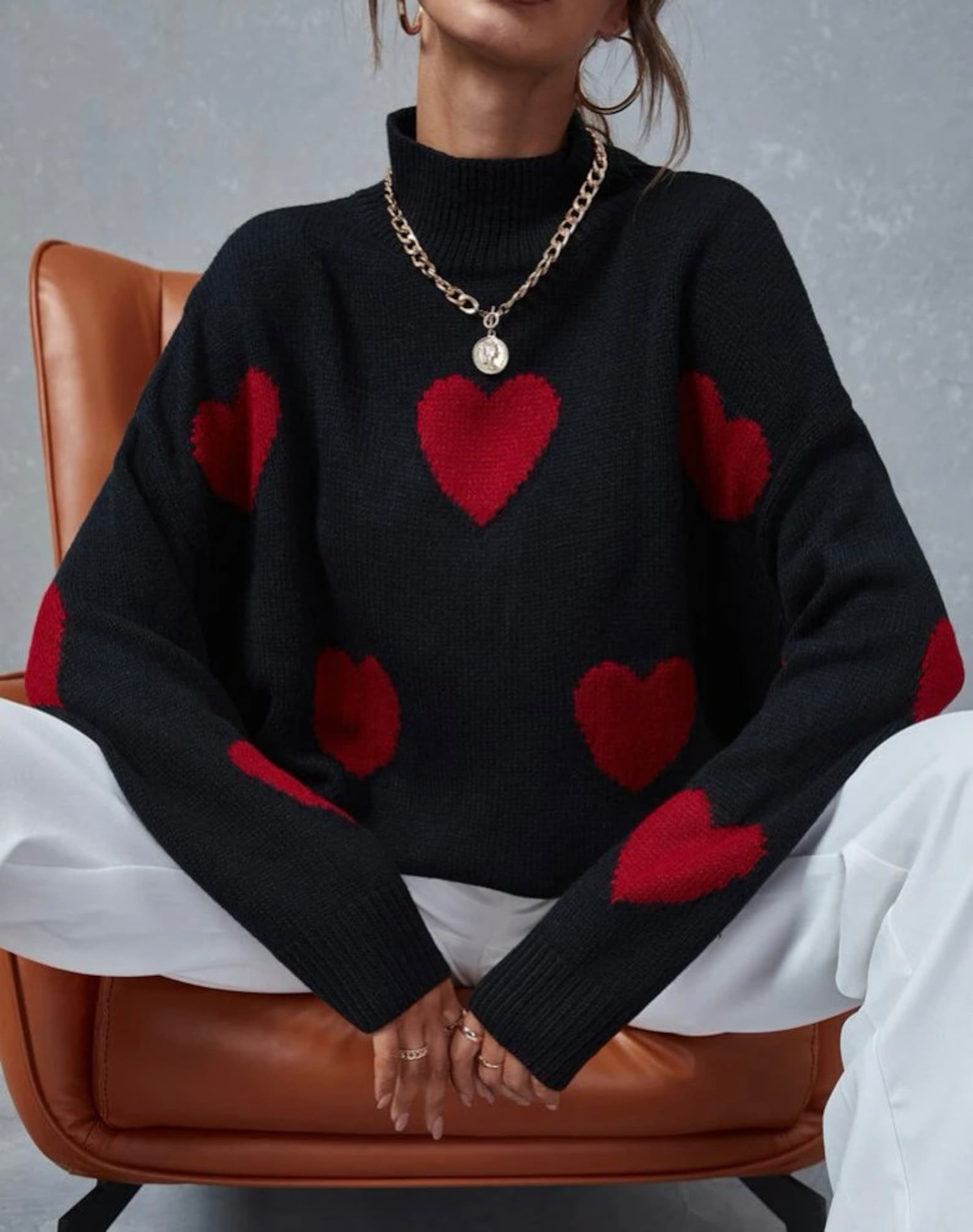 Womens Valentine Sweater Womens Heart Sweater Womens Etsy