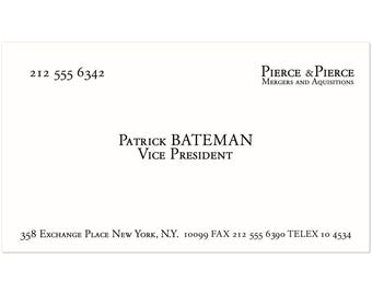 Patrick Bateman (American Psycho) Visitenkarte - 10er Pack