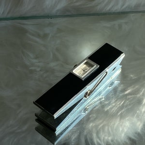 Vintage Swank Clothespin Clock Note Holder // Desk Paperweight
