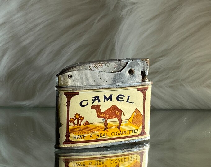 Vintage Camel Crown Super Lighter Flat Japan Collectible